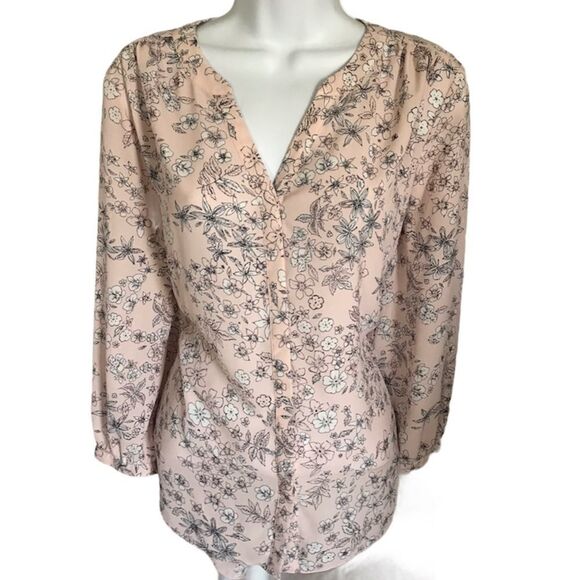NYDJ PRETTY PINK BLOUSE, MEDIUM PETITE - Picture 1 of 4